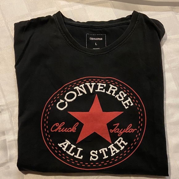 Converse Men's Black Tee with Red Logo - Picture 4 of 4
